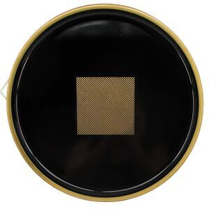 Vintage Mid-Century Katja Japan Black & Gold Lacquered Tray Geometric Platter